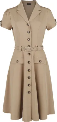Produktbild von Voodoo Vixen Mittellanges Kleid Damen Ida Safari Flare Dress braun XS