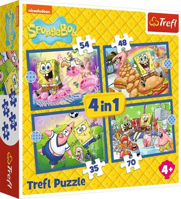 Obrázok produktu pre Puzzle 4W1 Trefl Podvodný život Spongeboba