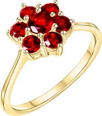 Produktbild von V Ring 333/- Gold gelb 056 (17,8) Granat rot 371370548