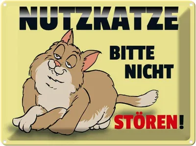 Produktbild von vianmo Blechschild 30x40 cm Nutzkatze bitte nicht stören Katze