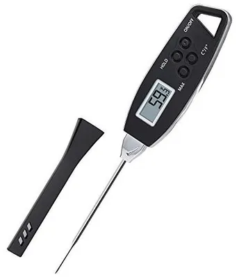 Digitales Fleischthermometer, -20 bis 250 °C, wasserdicht, schwarz