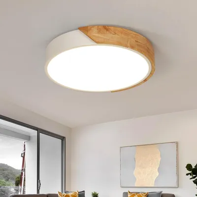 Obrázok produktu pre Elegantné LED stropné svietidlo, drevo, 30W, moderný dizajn, teplé svetlo 3000K – biela farba – 3000K teplá biela