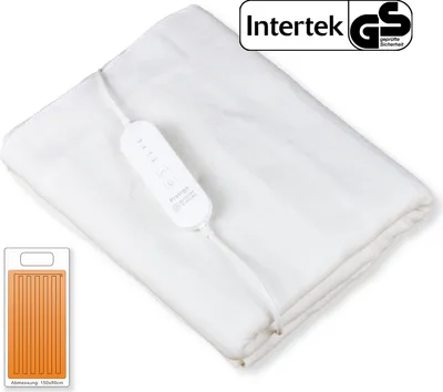 Produktbild von Protron elektrische Heizdecke Wärmedecke Unterdecke, 4 Heizstufen, Abschaltautomatik, maschinenwaschbar, , weiß 150x80cm