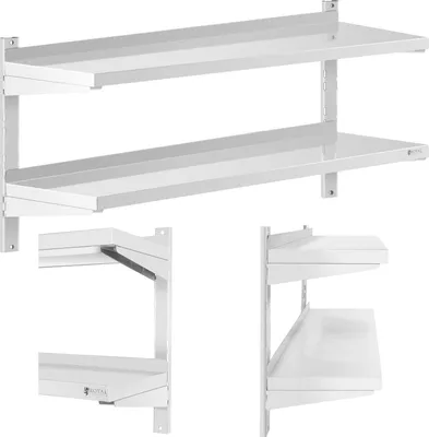 Obrázek produktu pro Expondo Royal Catering Nástěnná police – 2 police – 40 x 120 cm