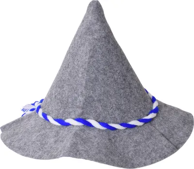 Produktbild von Seppelhut Bier Hut Filzhut Volksfest Wiesn Trachtenhut Blau Weiß Kordel grau