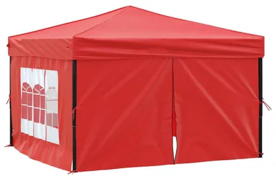 Produktbild von vidaXL Partyzelt Faltbar mit Seitenwänden Rot 3x3 m