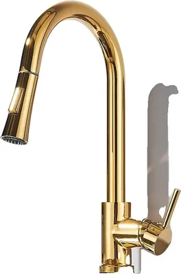 Produktbild von Ausziehbare Küchenarmatur, 360° Drehung, Dual-Wasser-Modus, Gold