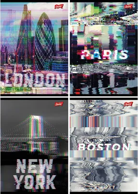 Produktbild von Notizbuch A5 60k Scheck Glitched City Unipap