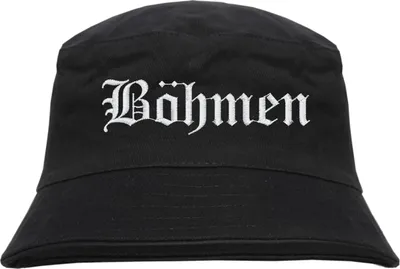 Produktbild von Böhmen Fischerhut - Altdeutsch - bestickt - Bucket Hat Anglerhut Hut Schwarz S/M