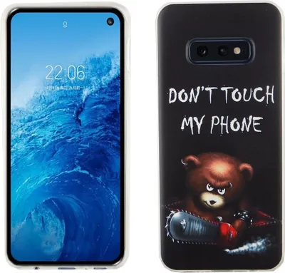 Image de Coque de protection pour téléphone Samsung Galaxy S10e, design König, avec l'inscription "Ne touchez pas mon téléphone" et une illustration d'un ours