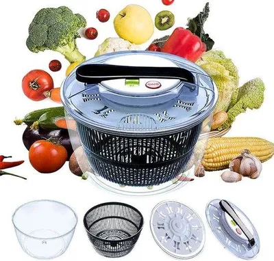 Produktbild von Große Fähigkeit Handbetätigte Salatspinner - 5L - Frucht Gemüse Trockner mit Sicherem Abdeckungsverschluss - Lebensmittel Trocknen - RTMAXCO Salatspinner