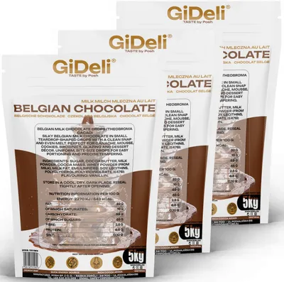 Produktbild von Belgische Schokolade 15 kg Kuvertüre Kakao für Glasur und Desserts GiDeli