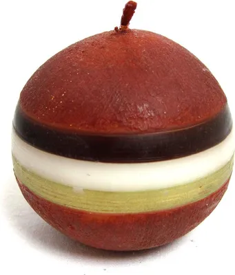 Produktbild von Kugelkerze Bordeaux mit farbigen Ringen, Ø ca.8 cm