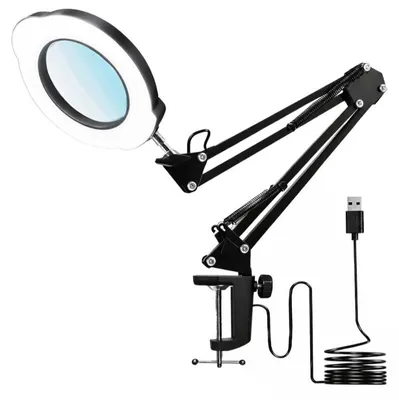 Obrázek produktu pro Verk 09220 LED stolní lupa s držákem na stůl, 5 barev světla, USB napájení