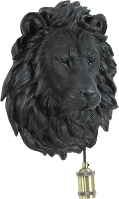 Produktbild von Light & Living - wandleuchte - Lion - schwarz - kunststoff - tierlampe - E27 - 3124812