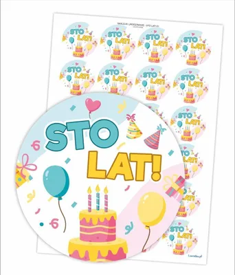 Image de Autocollants d'anniversaire - Joyeux anniversaire ! 24pcs