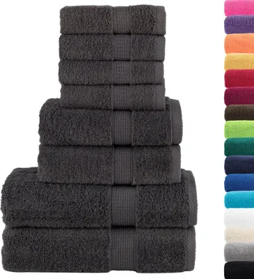 Produktbild von vidaXL 8 tlg. Premium-Handtuch-Set SOLUND Anthrazit 600 g/m²