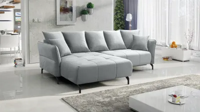 Produktbild von Ecksofa Schlafsofa Sofa SADIE Stoff Element Hellgrau Ottomane Links