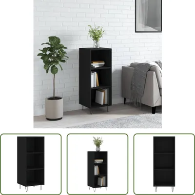 Produktbild von The Living Store Sideboard Schwarz 34,5x32,5x90 cm Holzwerkstoff