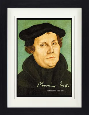 Obrázek produktu pro Martin Luther zarámovaný obraz s elegantním paspartou | nástěnné obrazy | v rámu - Portrét, 1529 (40 x 30 cm)