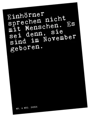 Produktbild von Mr. & Mrs. Panda Postkarte Einhörner sprechen nicht mit... - Schwarz - Geschenk, lustiger Spruch, Grußkarte, Postkarten, Ansichtskarten, Einhorn, Sprüche, Freundin
