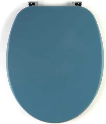 Produktbild von Dunkelblauer Toilettendeckel mit verchromten Scharnieren