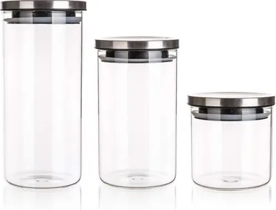 Obrázek produktu pro BANQUET Sada skleněných dóz FREIA 650 + 1100 + 1450 ml, s víčkem
