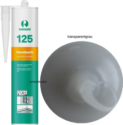 Produktbild von Ramsauer 125 Handwerk 1K Silikon Dichtstoff 310ml Kartusche transparentgrau