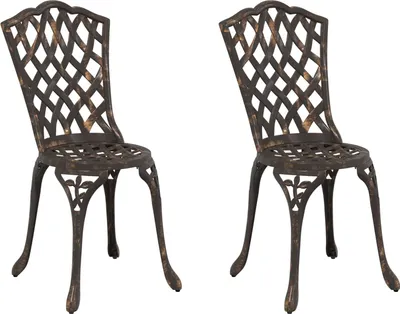Produktbild von Möbel Gartenstühle 2er Set Bronze Gussaluminium - Gartenstühle 42002394