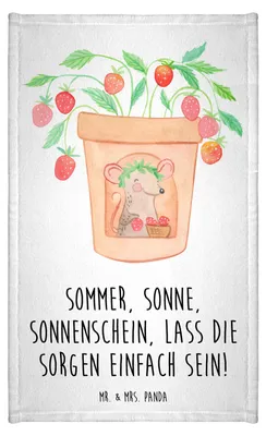 Produktbild von Mr. & Mrs. Panda Handtuch Sommerfreude - Weiß - Geschenk, Mini-Handtuch, Sommergefühle, baumwolle, Strand, Sommerferien, Inspiration, Summer Feelings, Gäste-WC, Sommer