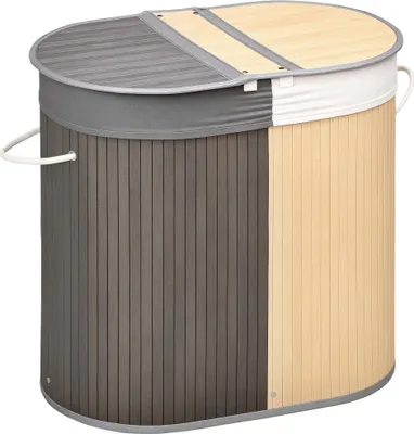 Produktbild von HOMCOM Wäschekorb mit Deckel 100L Wäschesammler mit 2 herausnehmbarer Wäschesack