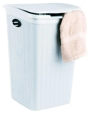 Image de Panier à linge blanc (50L) (36,5 x 54,5 x 38 cm)