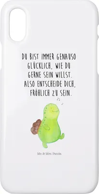 Produktbild von Mr. & Mrs. Panda Iphone 10 Handyhülle Schildkröte Pfeifen - Weiß - Geschenk, Schildkröten, Depression, X, Handy, Cover, Hülle, Spazieren, Trennung