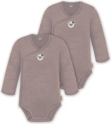 Produktbild von normani 2er Pack Doppelpack Baby-Body Merino Wickelbody