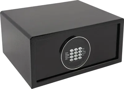 Immagine prodotto di Cassaforte - Serratura a combinazione digitale e chiave - 30 l - Acciaio - Alimentazione di emergenza USB - Installazione a parete o a libera installazione - Nero