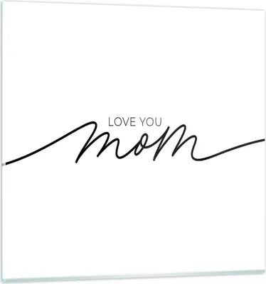 Produktbild von Bilder auf glas - Einteilig - Ich liebe dich Mama - 70x70cm - Glasbilder - Wandbilder - Bilder - zum Aufhängen bereit - Wanddekoration aus Glas - Glas Bilder - Wandbild auf Glas - GAC70x70-4794