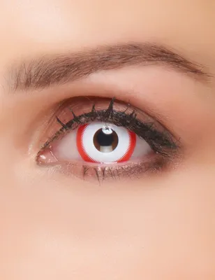 Image de Lentilles de contact scie circulaire blanc-rouge