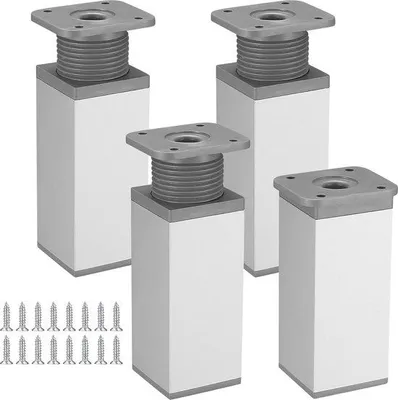 Produktbild von Aluminium Meubelpoten für DIY-Möbel - 4er Set - 12 cm