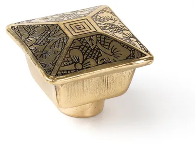Immagine prodotto di Maniglia quadrata in ottone per mobili, diametro 38 mm, ottone inciso, confezione da 12 pezzi