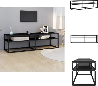 Produktbild von vidaXL TV-Schrank Schwarz 140x40x40,5 cm Hartglas -  TV-Möbel