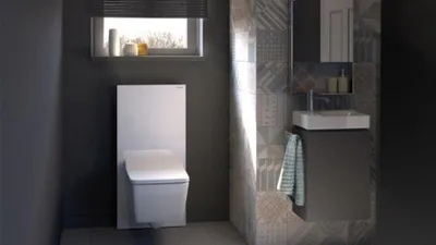 Immagine prodotto di Geberit Monolith module sanitaire pour WC au sol, 114cm, entrée deau derrière au centre, avec coude de raccordement P, 131.033.Si.5, 131.033.Si.5