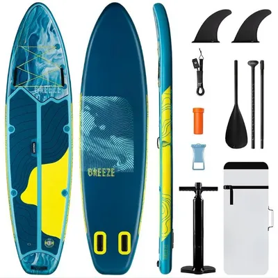 Obrázok produktu pre Nafukovateľná paddleboard – Modrá vodná doska s robustnou PVC konštrukciou a vysokou nosnosťou