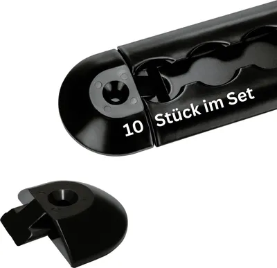 Produktbild von solidpro Endkappen I Einsteckkappe 10 Stück für Airlineschienen schwarz halbrund Airline - Schiene, Zurrschiene