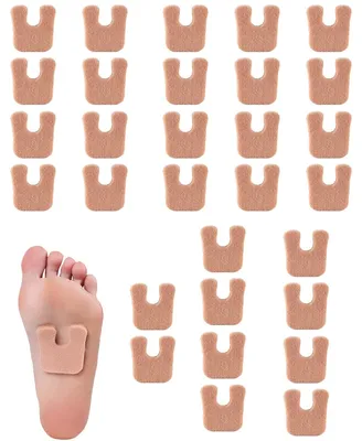 Produktbild von 30 Stück U-förmige Filzpolster gegen Hornhaut, Mittelfußpolster, Vorfußpolster, Schuhklebepolster (Hautfarbe)