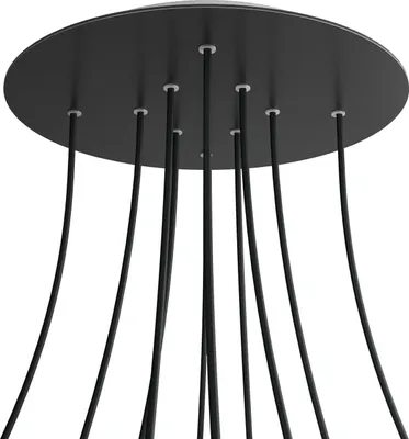 Immagine prodotto di Creative-Cables Rosone XXL Rose-One Rotondo, Diametro 400 mm con 10 Fori e 4 Fori Laterali - Dibond Nero Opaco, Bianco