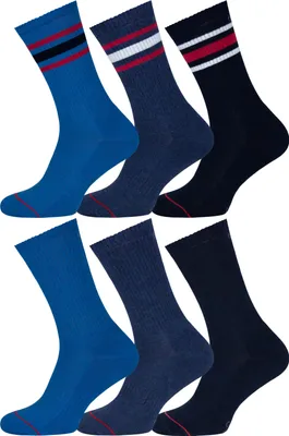 Produktbild von Retro Sport und Freizeit Socken Uni mit Farbstreifen marine 35-38