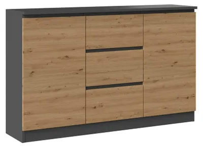 Obrázek produktu pro Komoda 2D3S 120 Antracit + dub artisan