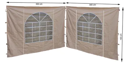 Obrázek produktu pro Elzusha – Sada dvou bočních stěn s PVC oknem pro pavilon 3x3 metry