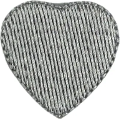 Produktbild von Herz-Emblem-Aufnäher zum Aufbügeln, silberfarben, mittelgroß