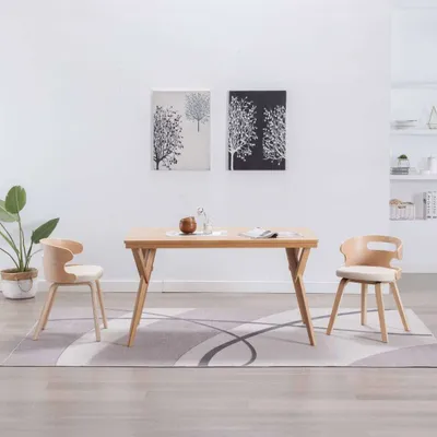 Produktbild von Esszimmerstühle 2 Stk. Creme Bugholz und Kunstleder , Esszimmerstühle Design 2024